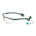 Readymax SoundShield Classic Safety Glasses w/ 25NRR Earplugs Green Frame I/O Lens GLCLG-IO