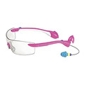 Readymax SoundShield Women's Sport Safety Glasses w/ 25NRR Earplugs Pink Frame I/O Lens GLWSP-IO