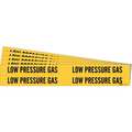 Brady Pipe Marker, Black, Low Pressure Gas, PK5, 7176-4-PK 7176-4-PK