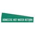 Brady Pipe Marker, Domestic Hot Water Ret., PK5 7351-1-PK