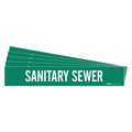 Brady Pipe Marker, White, Sanitary Sewer, PK5, 7250-1-PK 7250-1-PK