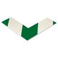 Mighty Line Floor marking, Green/White, 2x6in, L, PK100 AngleGW