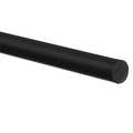 Zoro Select PU Rubber Rod, 1/4 in x 4 ft, 95A, Black BULK-RR-P95-1