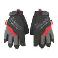 Milwaukee Tool Fingerless Work Gloves - 2X-Large, 2X-Large, Red/Black/Gray 48-22-8744