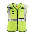 Milwaukee Tool Arc-Rated/Flame-Resistant Cat 1 Class 2 Breakaway High Visibility Yellow Mesh Safety Vest - 2X-Large/3X-Large 48-73-5213
