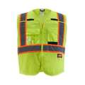 Milwaukee Tool Class 2 CSA Compliant Breakaway High Visibility Yellow Mesh Safety Vest - 2X-Large/3X-Large 48-73-5173