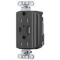 Hubbell Snapconnect receptacle SNAP8200UACBK
