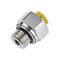 Parker Push-to-Connect, Threaded Metric Metal Push-to-Connect Fitting, Brass, Silver 68PLP-8M-6G