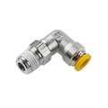 Parker Push-to-Connect, Threaded Metric Metal Push-to-Connect Fitting, Brass, Silver W169PLP-6M-4R