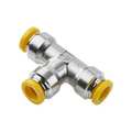 Parker Push-to-Connect Metric Metal Push-to-Connect Fitting, Brass, Silver 164PLP-4M