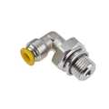 Parker Push-to-Connect, Threaded Metric Metal Push-to-Connect Fitting, Brass, Silver 169PLP-4M-M5