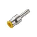 Parker Push-to-Connect Metric Metal Push-to-Connect Fitting, Brass, Silver 67PLP-4M-8M