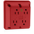 Leviton Receptacle, 15 A Amps, 125VAC, Quad Outlet, 5-15R, Red 1254-HR