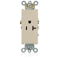 Leviton Receptacle, 20 A Amps, 125VAC, Single Outlet, 5-20R, Ivory 16351-I