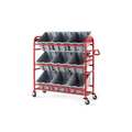 Rubbermaid Commercial Tote Cart, Red, 3 Shelves, 450 lb, 20-1/4" W 2144269