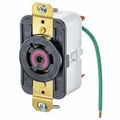 Hubbell HBL2520ST - Twist-Lock® EdgeConnect™ Receptacle with Spring Termination, 20A, 277/480V, L22-20R, Black HBL2520ST