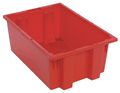 Quantum Storage Systems Stack & Nest Container, Red, Polyethylene, 19 1/2 in L, 13 1/2 in W, 8 in H SNT200RD