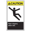 Accuform Caution Sign, 14" H, 10" W, Plastic, Rectangle, English, MRTF603VP MRTF603VP
