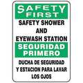 Accuform Spanish-Bilingual Safety First Sign, 14" Height, 10" Width, Plastic, Rectangle, English, Spanish SBMFSD910VP