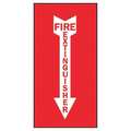 Accuform Fire Extinguisher Sign, 14 in Height, 5 in Width, Vinyl, Rectangle, English MFXG556VS