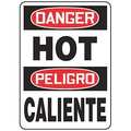 Accuform Spanish-Bilingual Danger Sign, 14 in H, 10 in W, Plastic, Rectangle, English, Spanish, SBMCPG020VP SBMCPG020VP