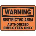Accuform Warning Sign, 10 in Height, 14 in Width, Vinyl, Rectangle, English MADM306VS