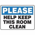 Accuform Housekeeping Sign, 7"X10", Plastic, Thickness: 0.055", MHSK935VP MHSK935VP