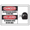 Accuform Spanish-Bilingual Danger Sign, 7 in Height, 10 in Width, Aluminum, Rectangle, English, Spanish SBMPPE076MVA