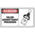 Accuform Safety Label, 3 1/2 in Height, 5 in English, LLKT003VSP LLKT003VSP