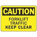 Accuform Caution Sign, 10" H, 14" W, Aluminum, Rectangle, English, MVHR694VA MVHR694VA