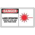 Accuform Danger Sign, 7 in H, 10 in W, Plastic, Rectangle, MRAD017VP MRAD017VP