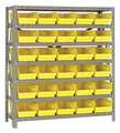 Quantum Storage Systems Steel Bin Shelving, 36 in W x 39 in H x 18 in D, 7 Shelves, Yellow 1839-104YL