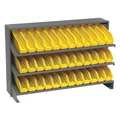 Quantum Storage Systems Steel Bench Pick Rack, 36 in W x 21 in H x 12 in D, 3 Shelves, Yellow QPRHA-100YL
