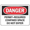 Accuform Danger Sign, 7X10", R and BK/Wht, Al, Eng, MCSP007VA MCSP007VA