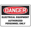 Accuform Danger Sign, 7X10", R and BK/Wht, Al, Eng, MELC165VA MELC165VA