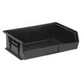 Quantum Storage Systems 60 lb Hang & Stack Storage Bin, Polypropylene, 16 1/2 in W, 5 in H, Black, 10 7/8 in L QUS245BK