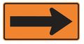 Lyle Arrow Traffic Sign, 24 in Height, 48 in Width, Aluminum, Horizontal Rectangle, No Text W1-6-BO-48HA