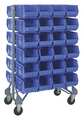 Quantum Storage Systems Steel Mobile Bin Rail Floor Rack, 20 in W x 36 in D x 53 in H, Blue MQRU-12D-239-48BL