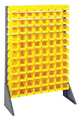Quantum Storage Systems Steel Bin Rail Floor Rack, 36 in W x 15 in D x 54 in H, Yellow QRU-12S-220-96YL