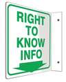 Accuform Sign, 8x8 ", Right To Know Info PSP482