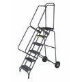 Ballymore 153 in H Steel Folding Rolling Ladder, 12 Steps FAWL-12-P