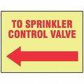 Accuform Fire Sprinkler Control Valve Sign, R/YEL MLFX527GF