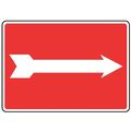 Accuform Directional Arrow Sign, No Text, 14" W, 10" H, Plastic, Red MADM485VP