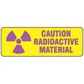 Brady Caution Radiation Sign, 3 1/2 in H, 10 in W, Vinyl, Rectangle, 20111MLS 20111MLS