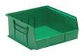 Quantum Storage Systems 50 lb Hang & Stack Storage Bin, Polypropylene, 11 in W, 5 in H, Green, 10 7/8 in L QUS235GN