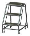 Ballymore 28 1/2 in H Steel Rolling Ladder, 3 Steps, 450 lb Load Capacity 318RSU