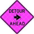 Eastern Metal Signs And Safety Detour Traffic Sign, 36 in H, 36 in W, Vinyl, Diamond, English, C/36-SBFP-3FH-HD-DETOUR AHEAD C/36-SBFP-3FH-HD-DETOUR AHEAD