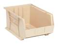 Quantum Storage Systems 75 lb Hang & Stack Storage Bin, Polypropylene, 11 in W, 8 in H, Ivory, 16 in L QUS255IV