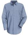 Vf Workwear Long Sleeved Shirt, Blue, 65 per PET/35 per Ctn, 2XL SL10WB RG XXL