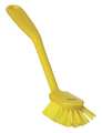 Remco 2 25/64 in W Dish Brush, Medium, 8 in L Handle, 3 1/8 in L Brush, Yellow, Plastic 42376